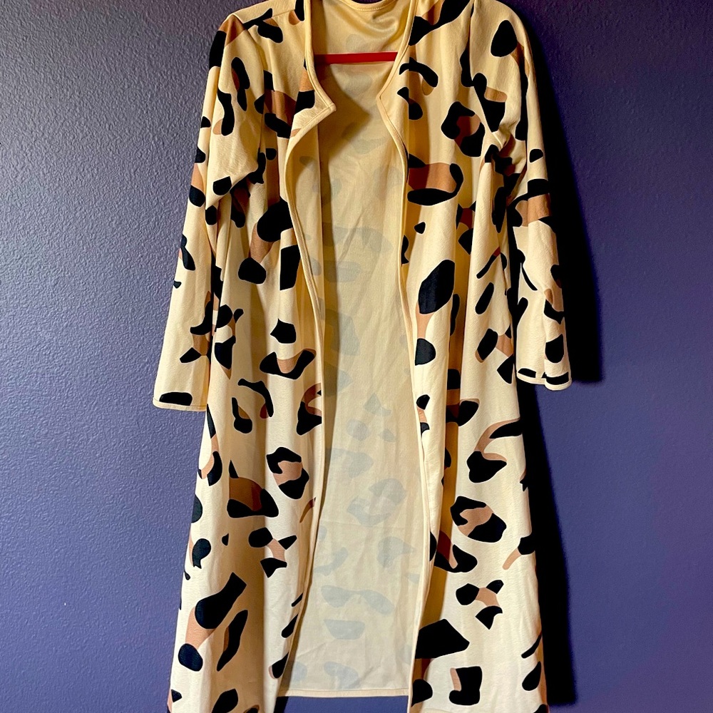 Leopard cardigan duster